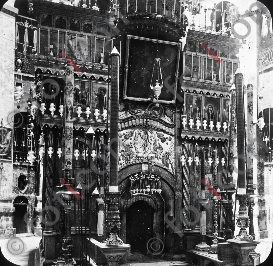 Die Grabeskapelle | The tomb chapel - Foto foticon-simon-heiligesland-54-008-sw.jpg | foticon.de - Bilddatenbank für Motive aus Geschichte und Kultur